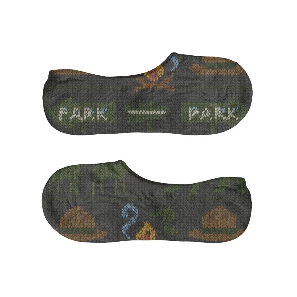 Knitted Illusion Forest Bands For Park Ranger Life low cut no-show socks
