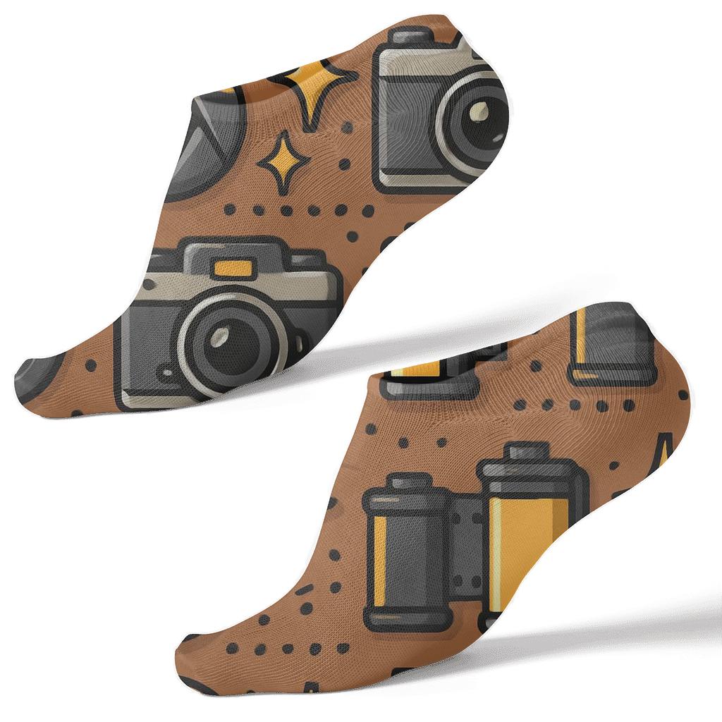 Photographer Shutter Button Parade unique graphic ankle socks