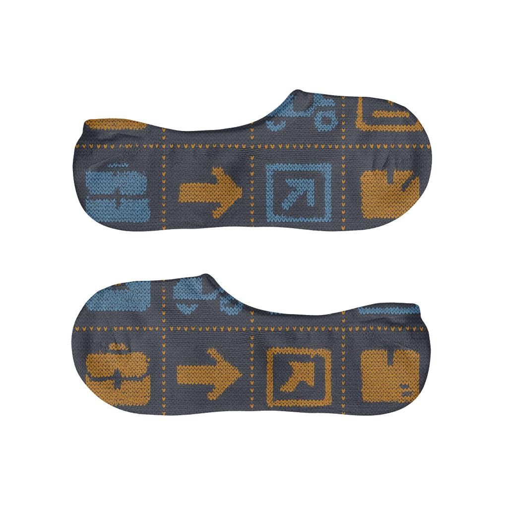 City Route Patchwork With Courier Icons soft cotton no-show socks