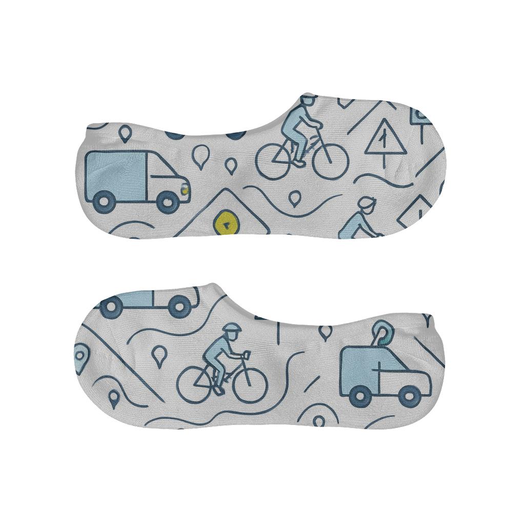 Delivery Driver Street Sign Tessellation personalized no-show socks