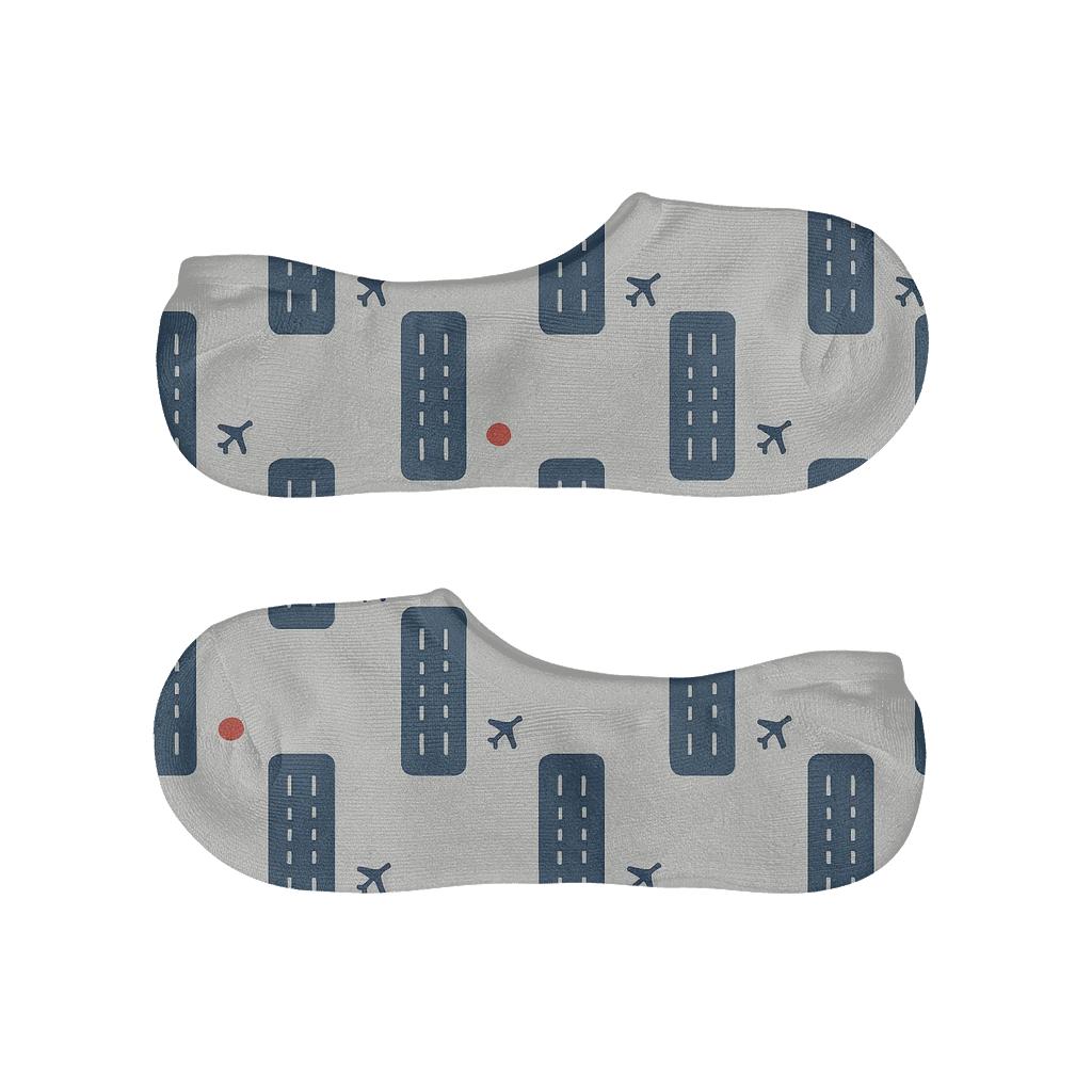 Minimal Airplane Runway Grid Study low cut no-show socks