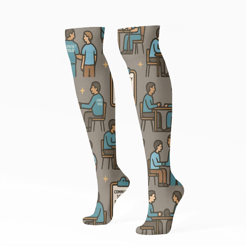 Community Support Pattern With Probation Officer Interactions personalized knee-high socks