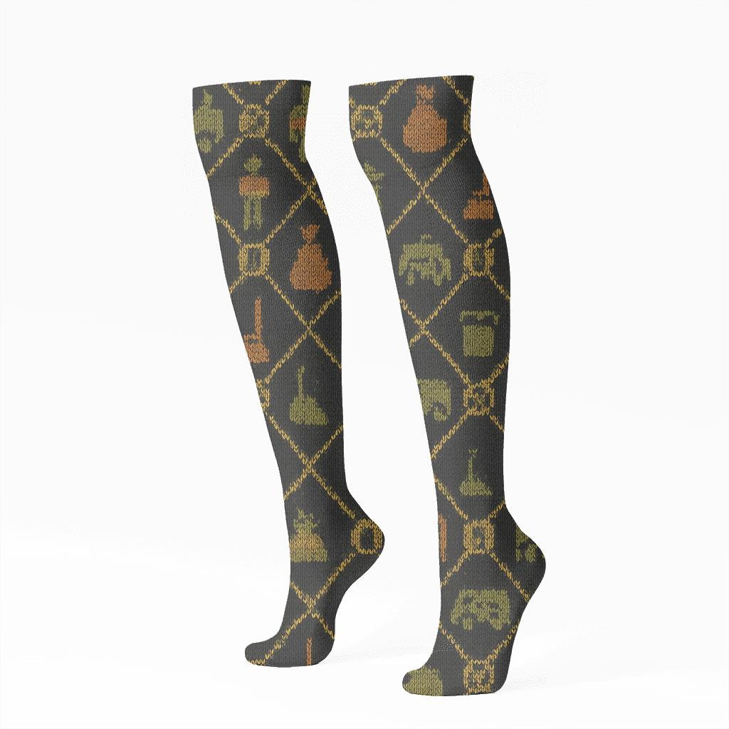 Sanitation Worker Night Shift Lattice custom knee-high socks