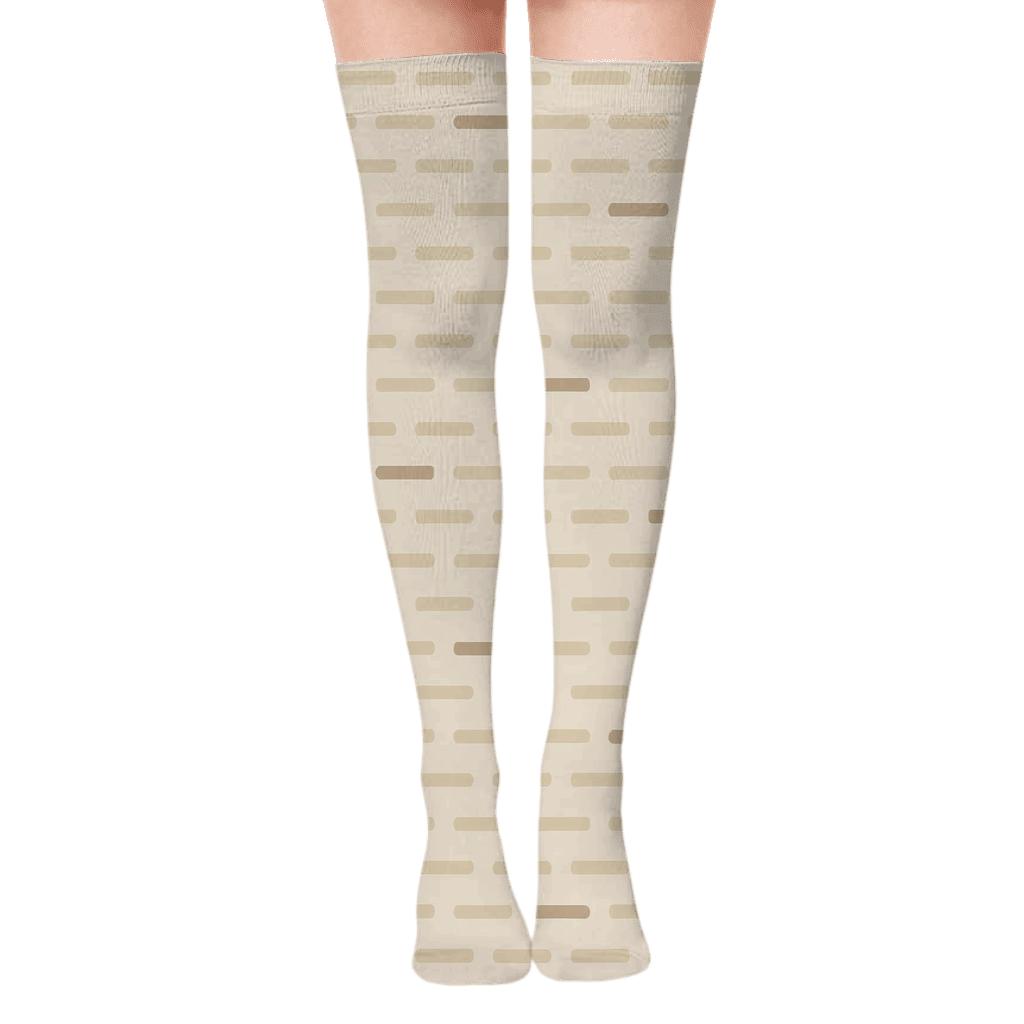 Brick Dash Offset trendy patterned over-the-knee socks