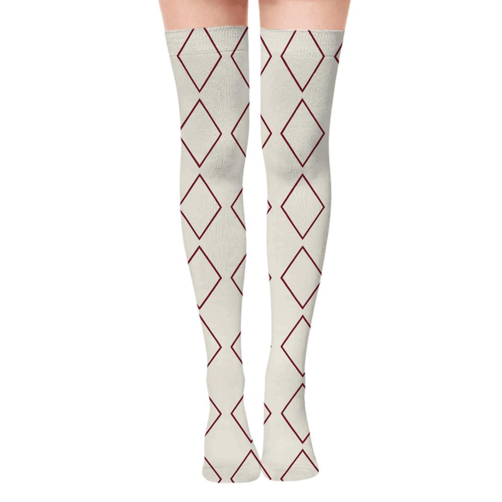 Diamond Weave Outline personalized over-the-knee socks