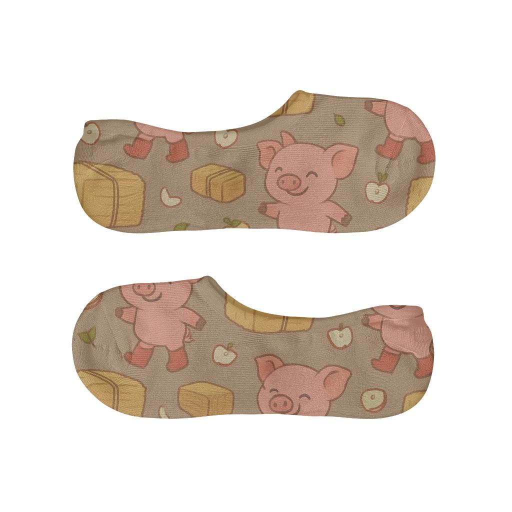 Straw Lattice Pig Parade comfortable low-cut socks