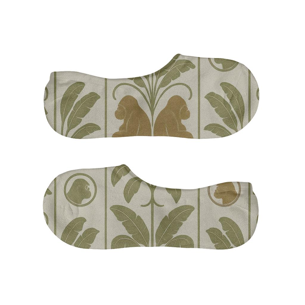 Jungle Parade With Ape Silhouettes breathable no-show socks