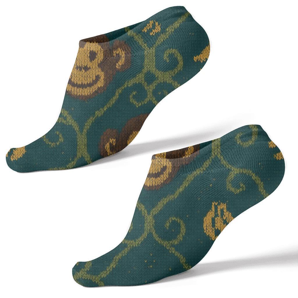 Knitted Ape Canopy Lattice designer print ankle socks