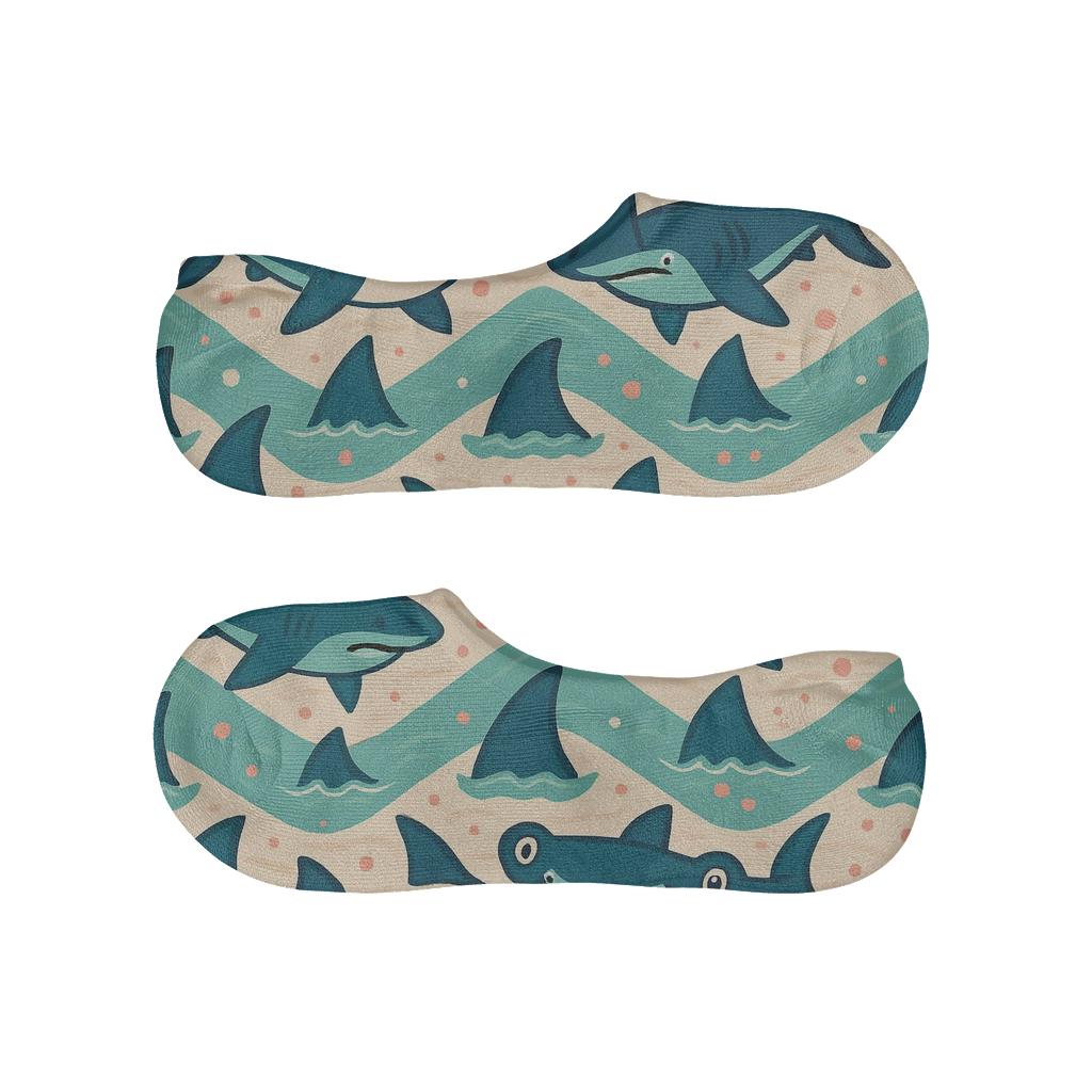 Hammerhead Chevron In Shark Rhythm anti-slip no-show socks