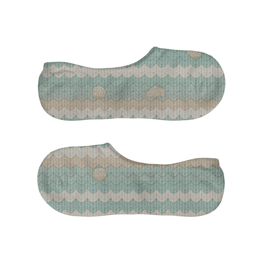 Seafoam Tide Band Knit Illusion breathable no-show socks