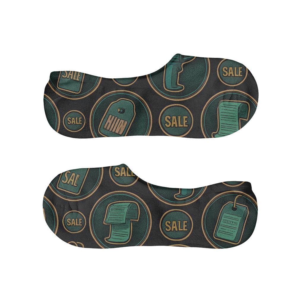 Vintage Price Tag Medallions, Cashier comfortable invisible socks
