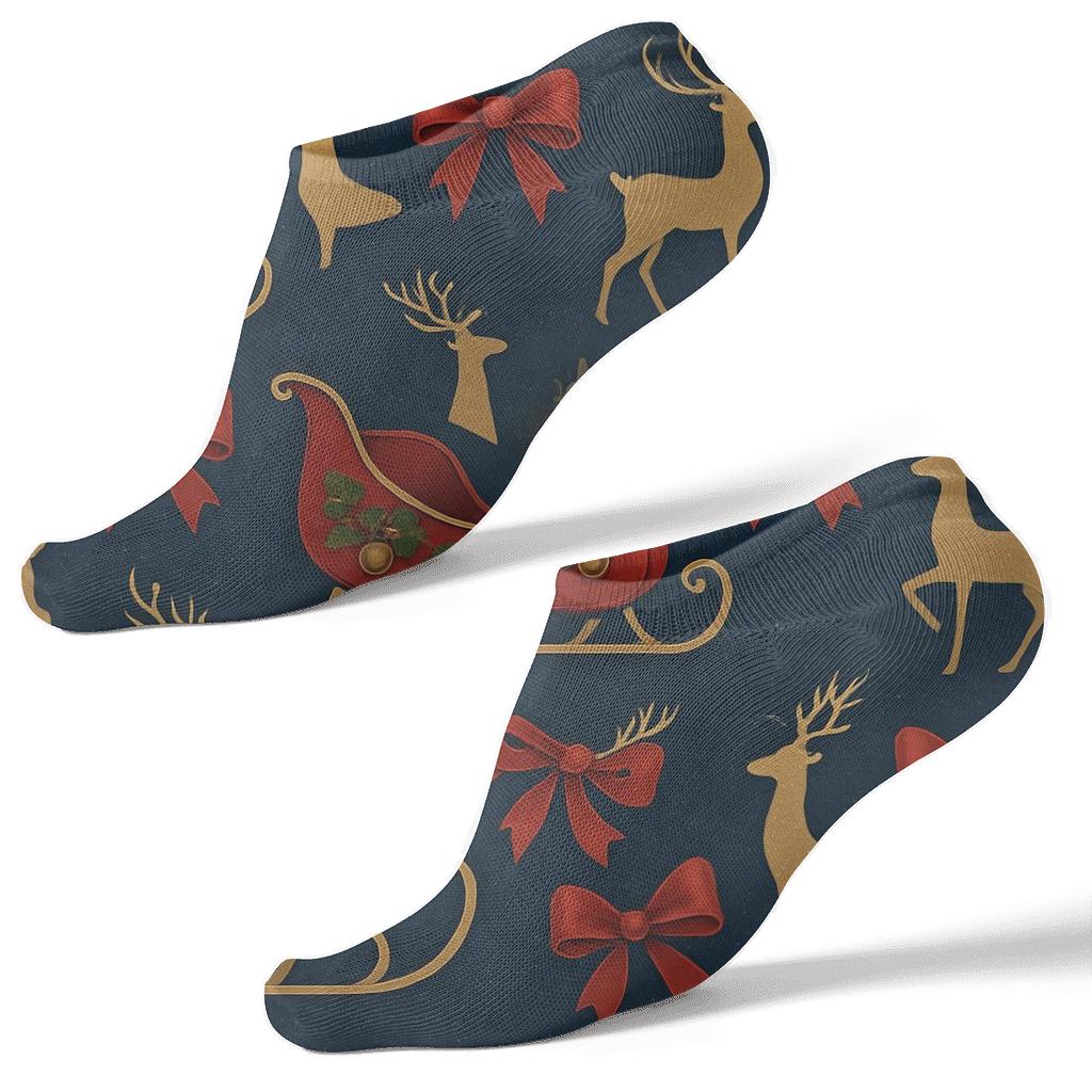 Sleigh Lantern Parade Tessellation comfortable cotton ankle socks