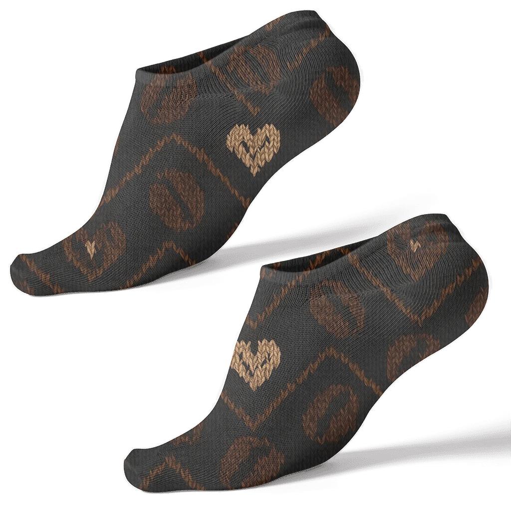 Knitted Barista Bean Chevron unique graphic ankle socks
