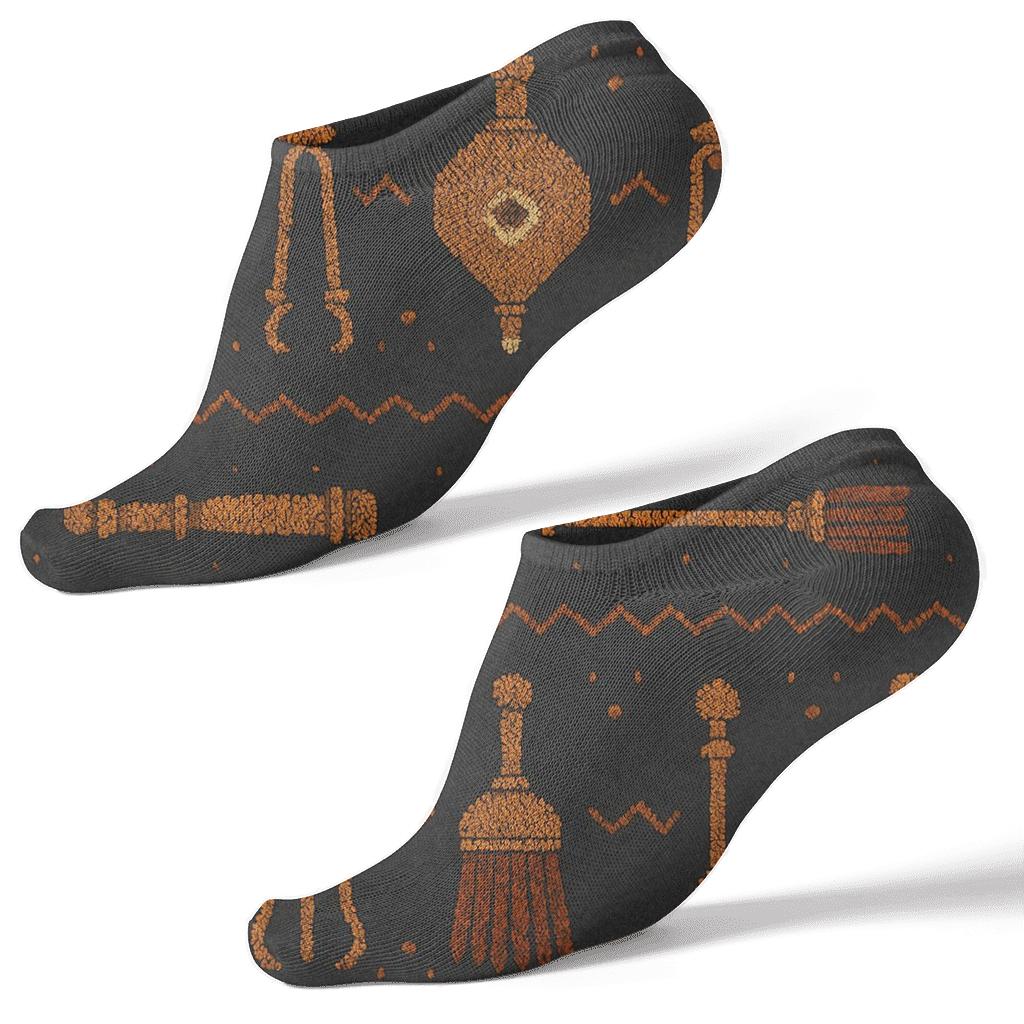 Knitted Illusion Fireplace Hearth Tool Bands soft everyday ankle socks