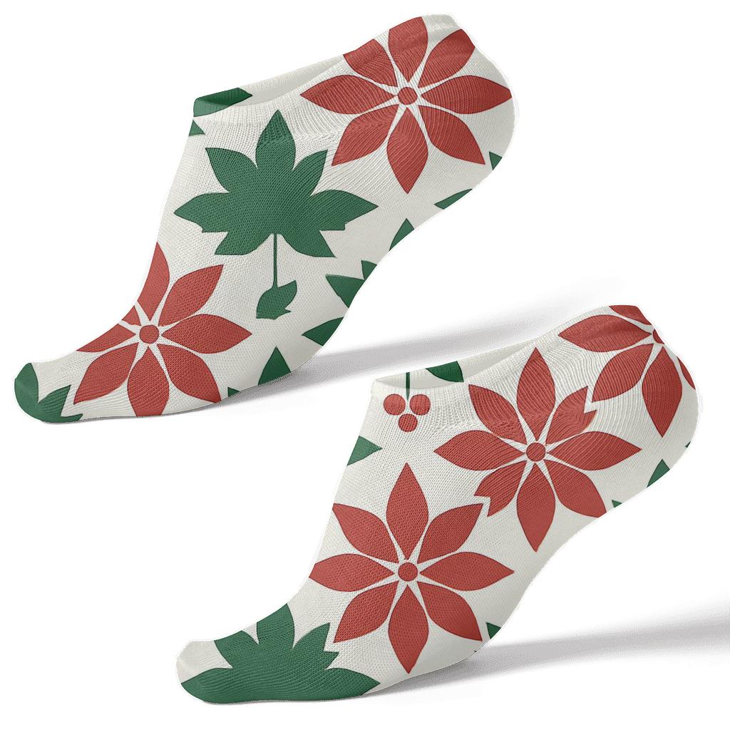 Minimal Star Bract Chevron On Ivory Field custom ankle socks