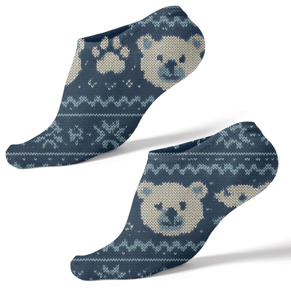 Knitted Pattern Illusion Polar Bear Fair Isle Bands personalized ankle socks