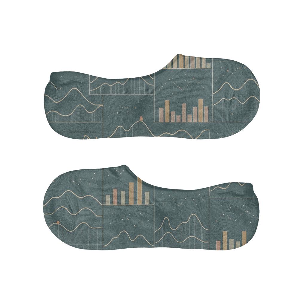 Analytical Landscape Wrapping Around The Design For Data Analyst designer printed no-show socks