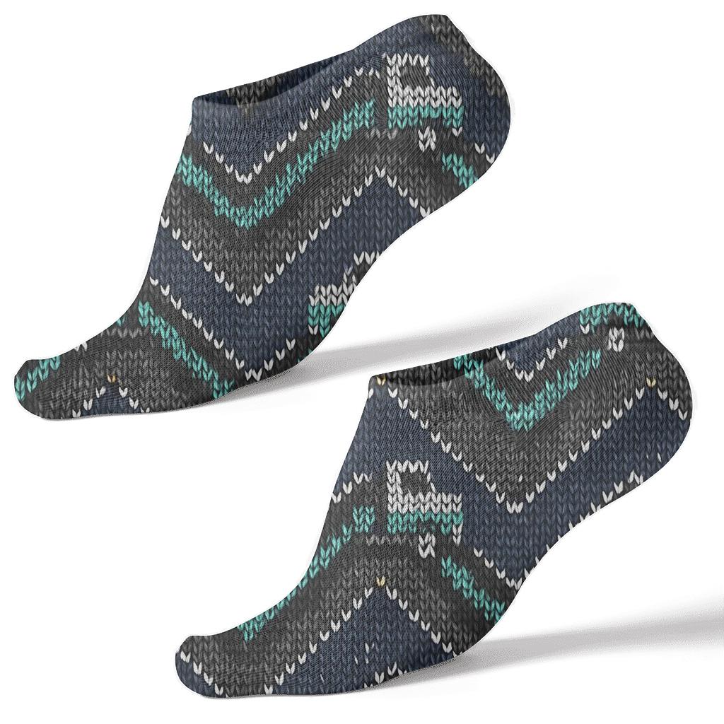 Knitted Illusion Truck Driver Tire Chevron stylish athletic ankle socks
