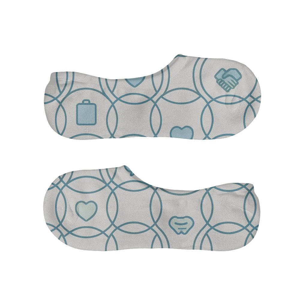 Support Circle Tessellation For Social Worker designer print no-show socks
