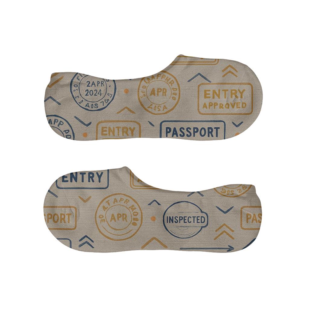 Passport Stamp Chevron For Customs Officer comfortable invisible socks