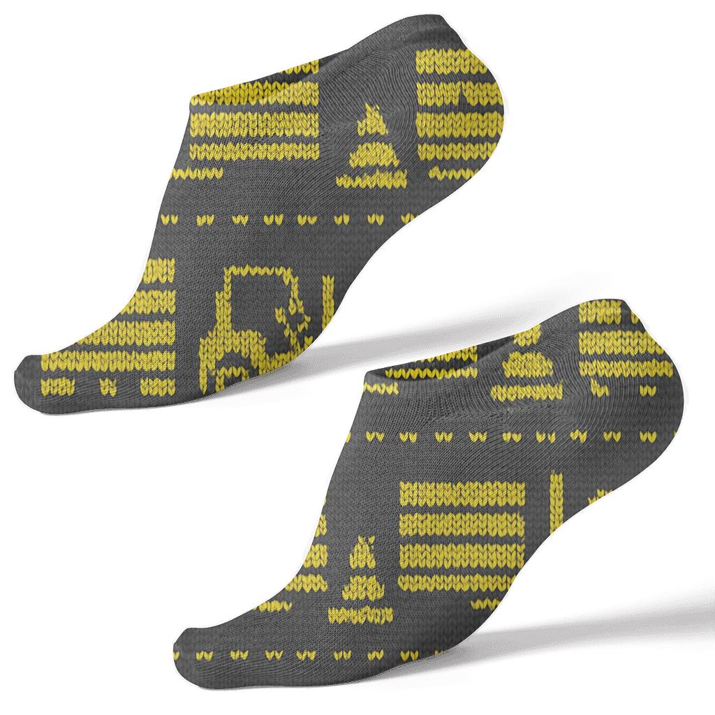 Warehouse Knit Illusion Forklift Operator Grid trendy patterned ankle socks