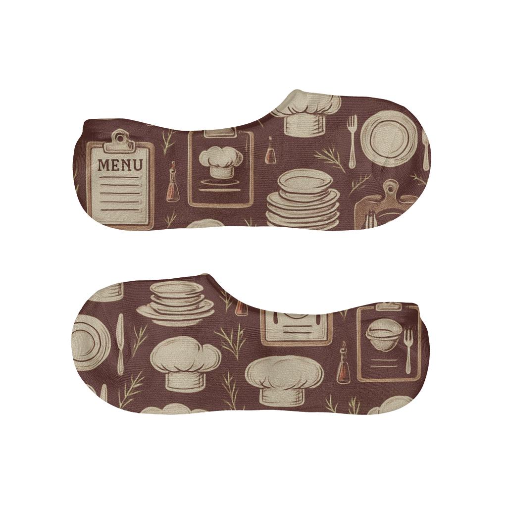 Restaurant Manager Checklist Collage Tiling custom no-show socks