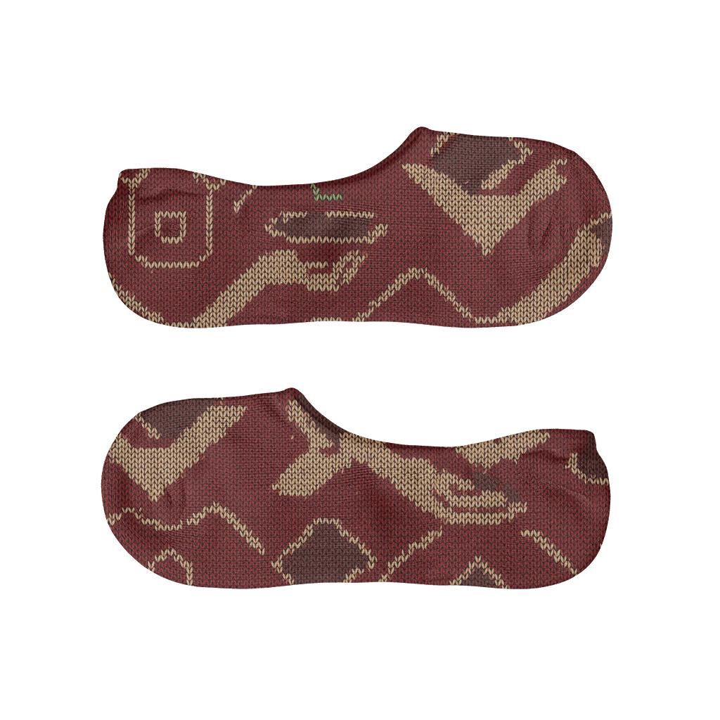 Knitted Apron Stripes And Waitress Tray Tessellation breathable seamless no-show sockscustom no-show socks