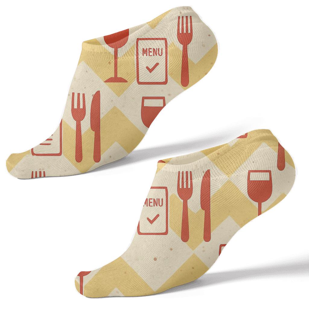 Cutlery Chevron For The Restaurant Manager custom ankle socks