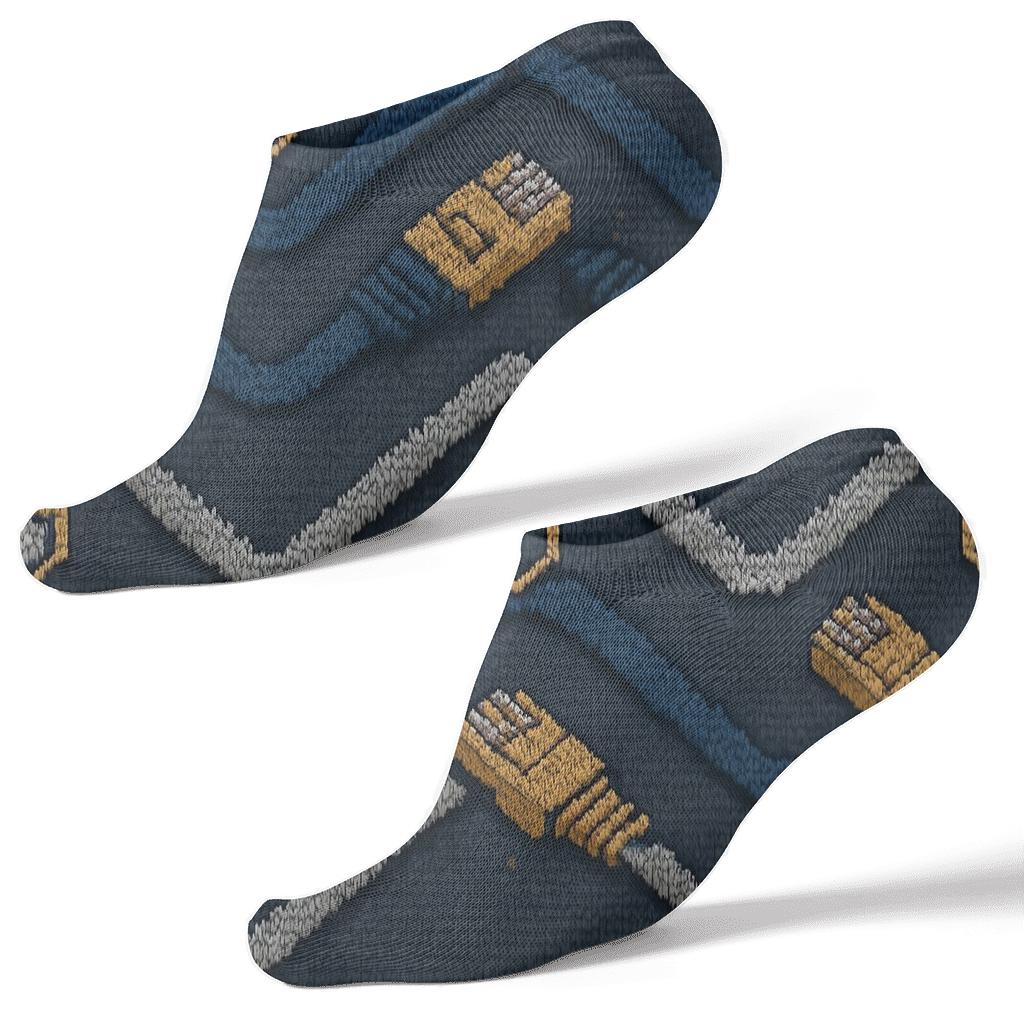 Network Administrator Cable Chevron Knit Pattern trendy patterned ankle socks