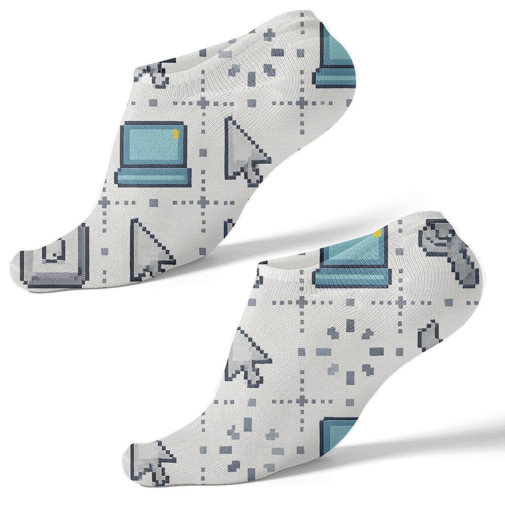 It Support Specialist Pixel Grid Of Keys And Cursors soft everyday ankle socks
