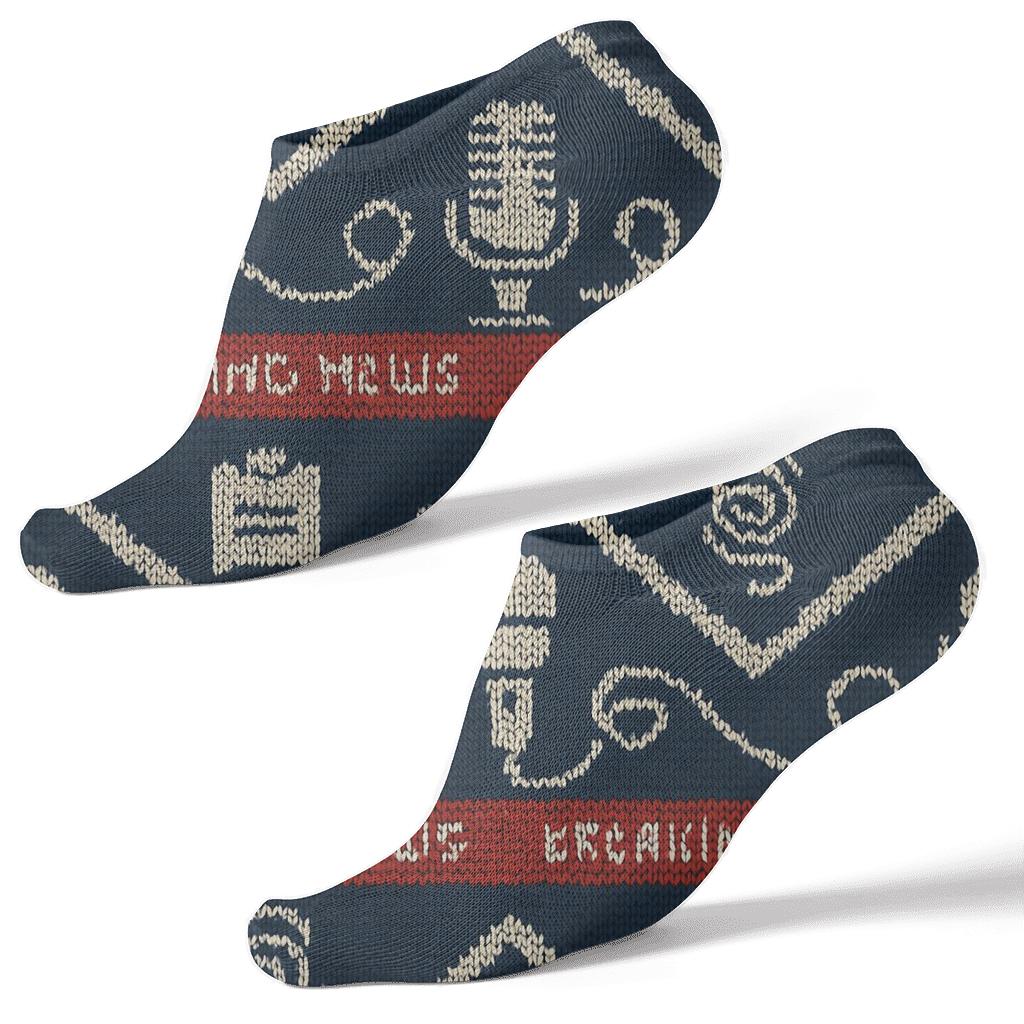 Microphone Chevron In Reporter Chic comfortable cotton ankle socks