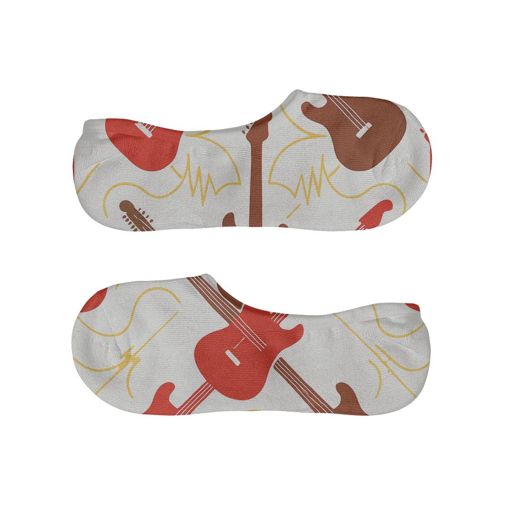 Sound Wave Tiles With Guitar personalized invisible socks