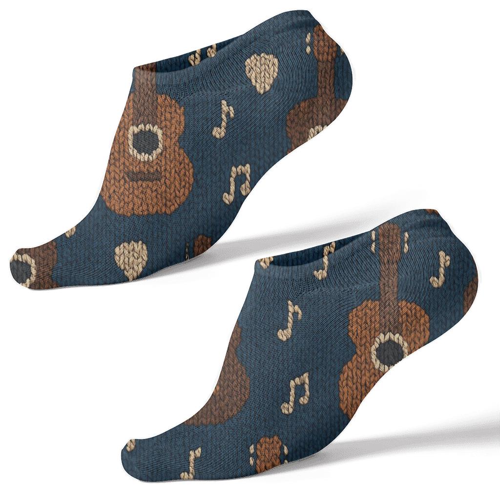 Knitted Rhythm Guitar Tapestry premium sports ankle socks