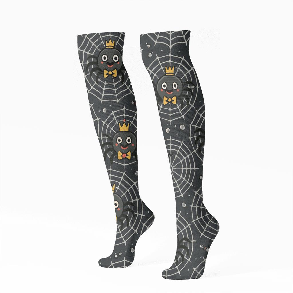 Garden Party Spider Web Lattice comfortable cotton knee-high socks