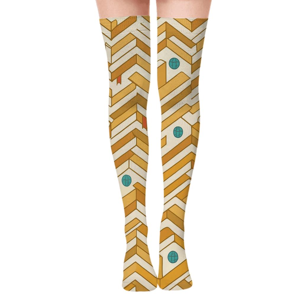 Teacher-Grade Notebook Chevron Lattice stylish fashion over-the-knee socks