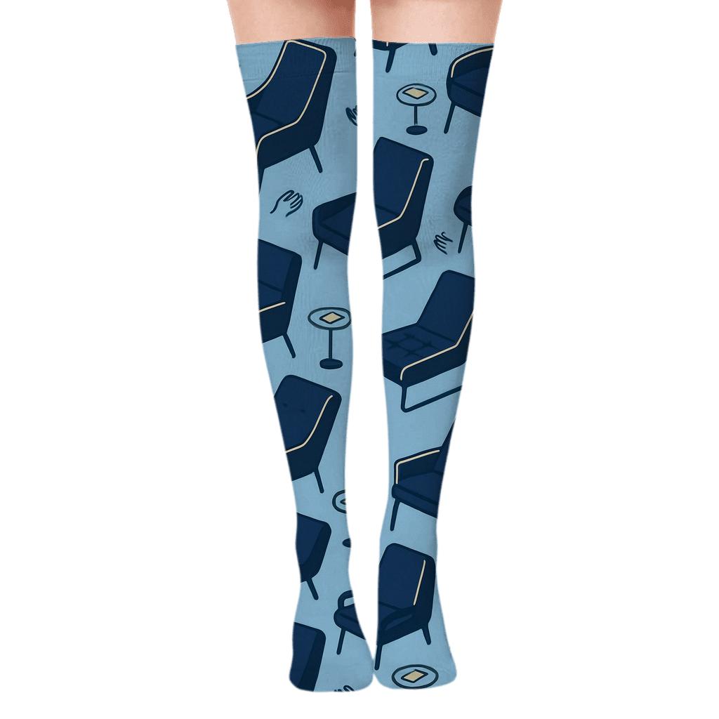 Therapy Chair Tessellation, Counselor Edition custom over-the-knee socks
