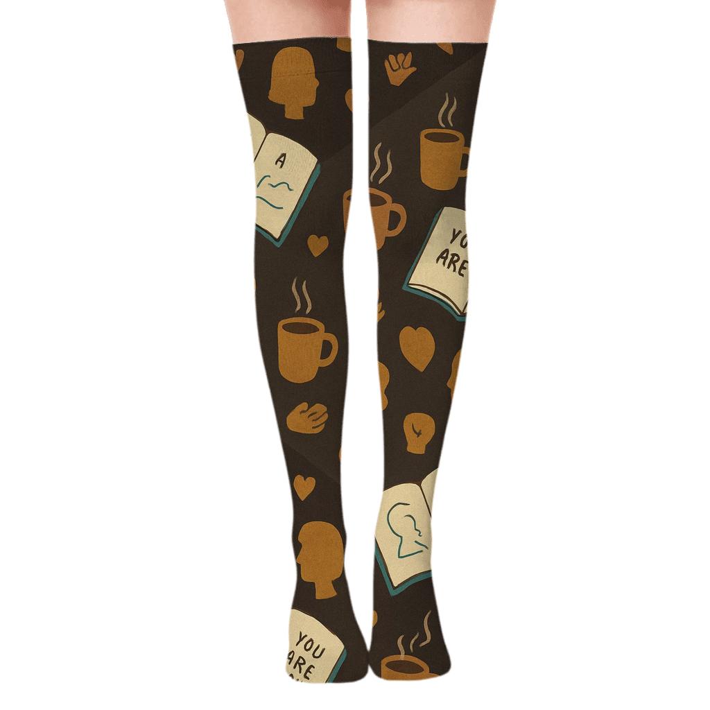 Notebook Glow Array With Counselor Calm personalized over-the-knee socks
