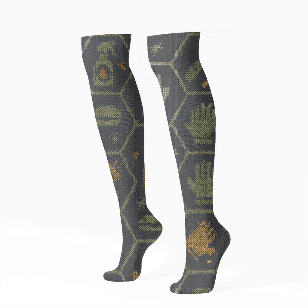 Pest Control Technician Knitwork Tool Tessellation unique graphic knee-high socks