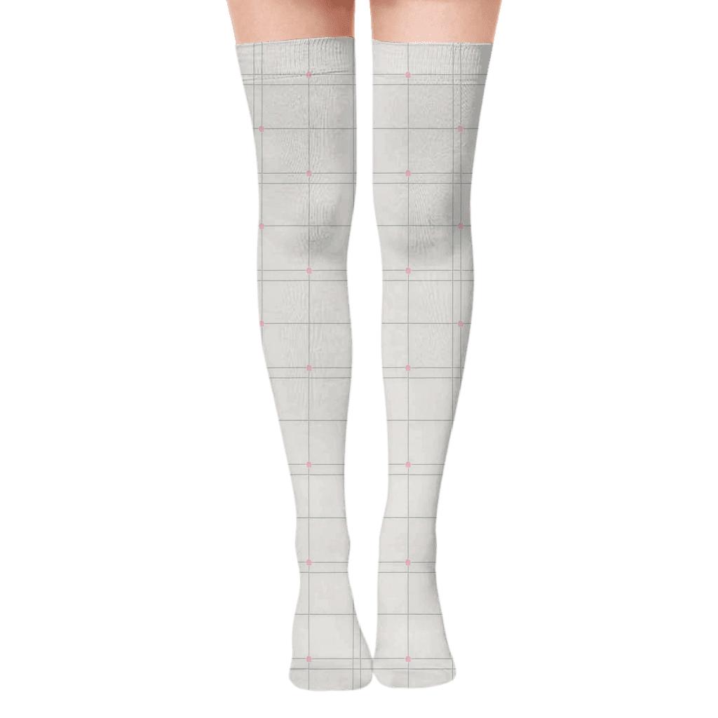 Soft Cross Hatch Interval trendy patterned over-the-knee socks