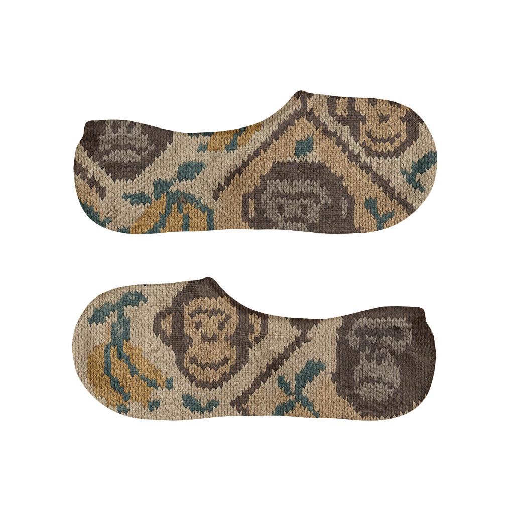 Knitted Jungle Tiles Ape Edition soft cotton no-show socks