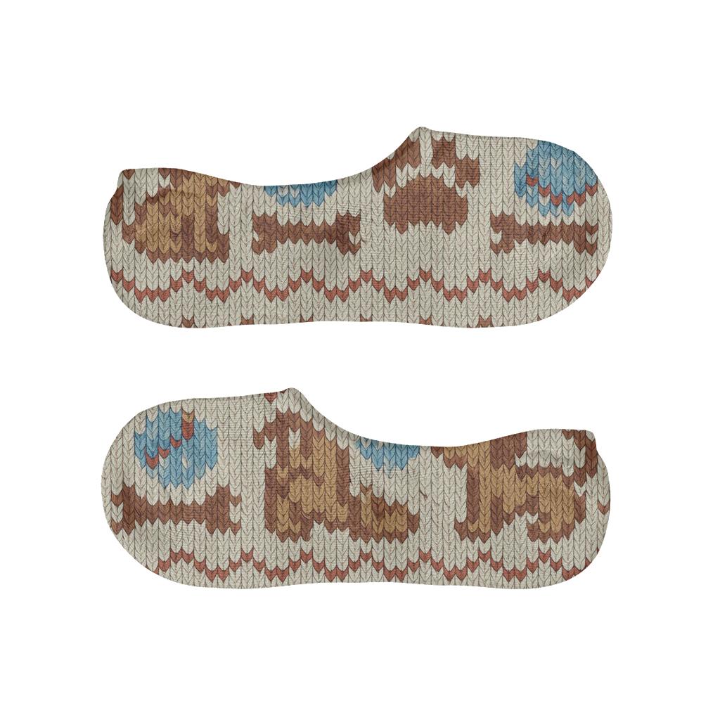 Knitted Fair Isle Dog Park Bands soft cotton no-show socks