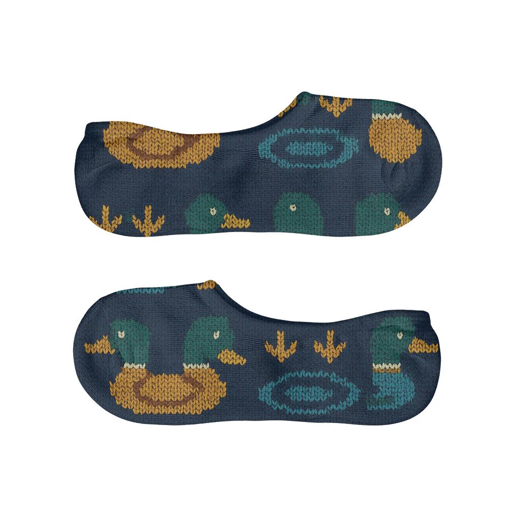 Knitted Ripple Duck Band Pattern low cut no-show socks