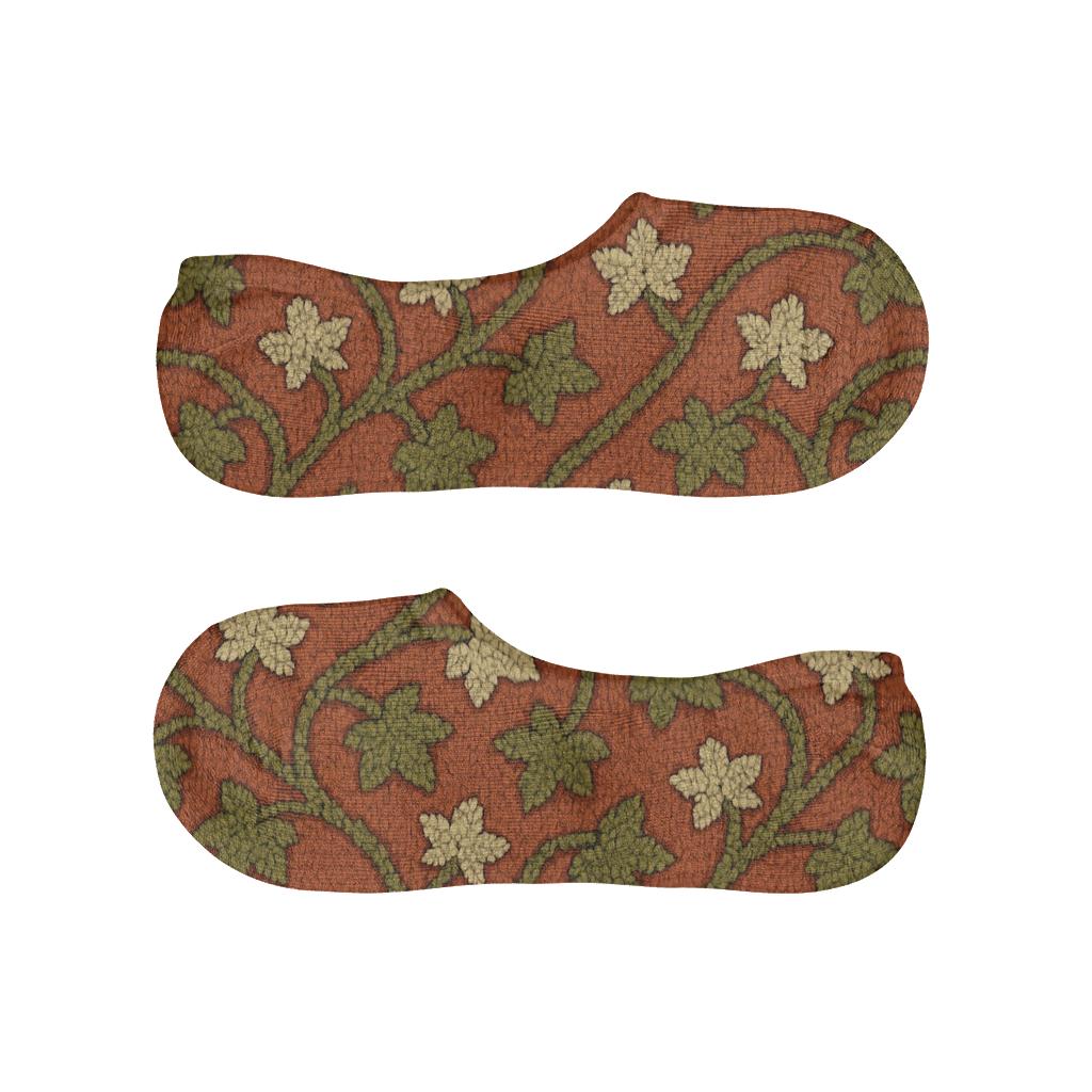 Knitted Ivy Runner Chevron On Warm Terracotta breathable seamless no-show sockscustom no-show socks