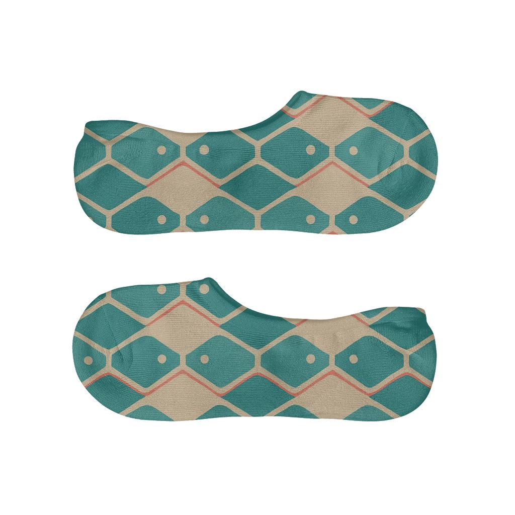 Fish Scale Chevron On Sandy Beige Ground trendy no-show sock styles