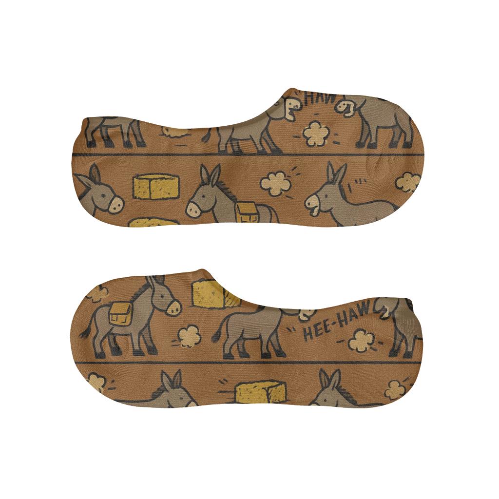Cart Parade Pattern With Donkey Motifs comfortable invisible socks