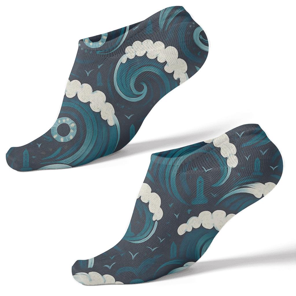 Storm Swell Nautical Tile With Buoy Whirl Cores soft everyday ankle socks