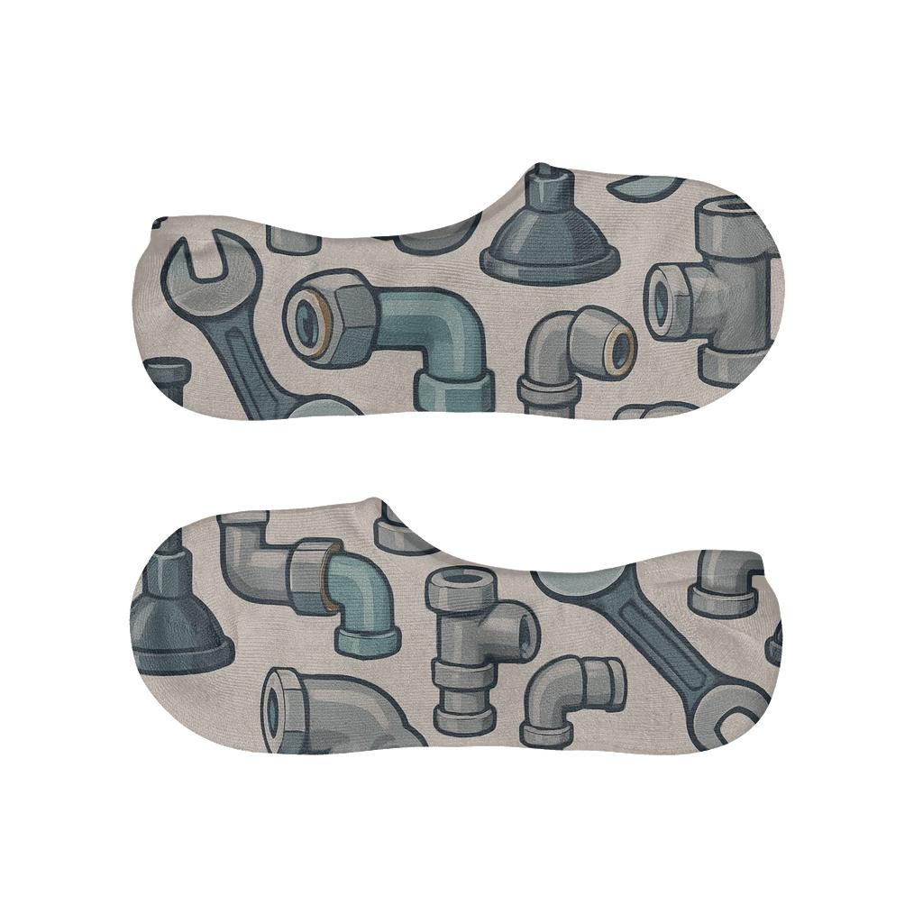 Tool Collage Rhythm In Plumber Workshop Blue comfortable invisible socks