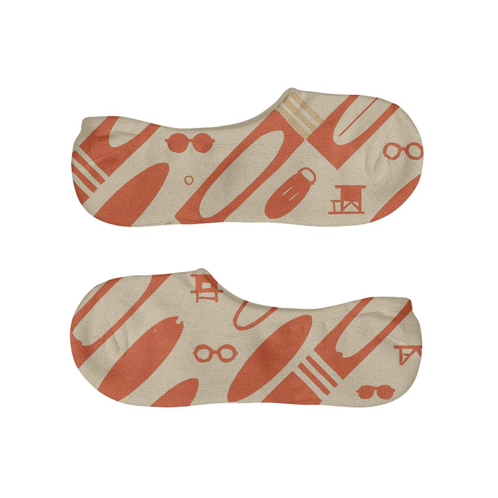 Surfboard Chevron With Lifeguard Watchtower Icons unique hidden socks