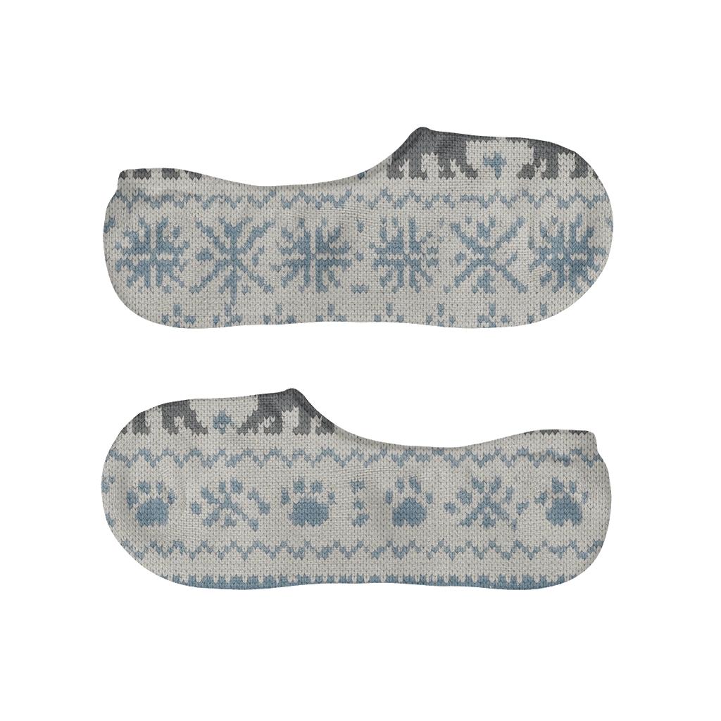 Knitted Illusion Snow Bands, Polar Bear trendy no-show sock styles