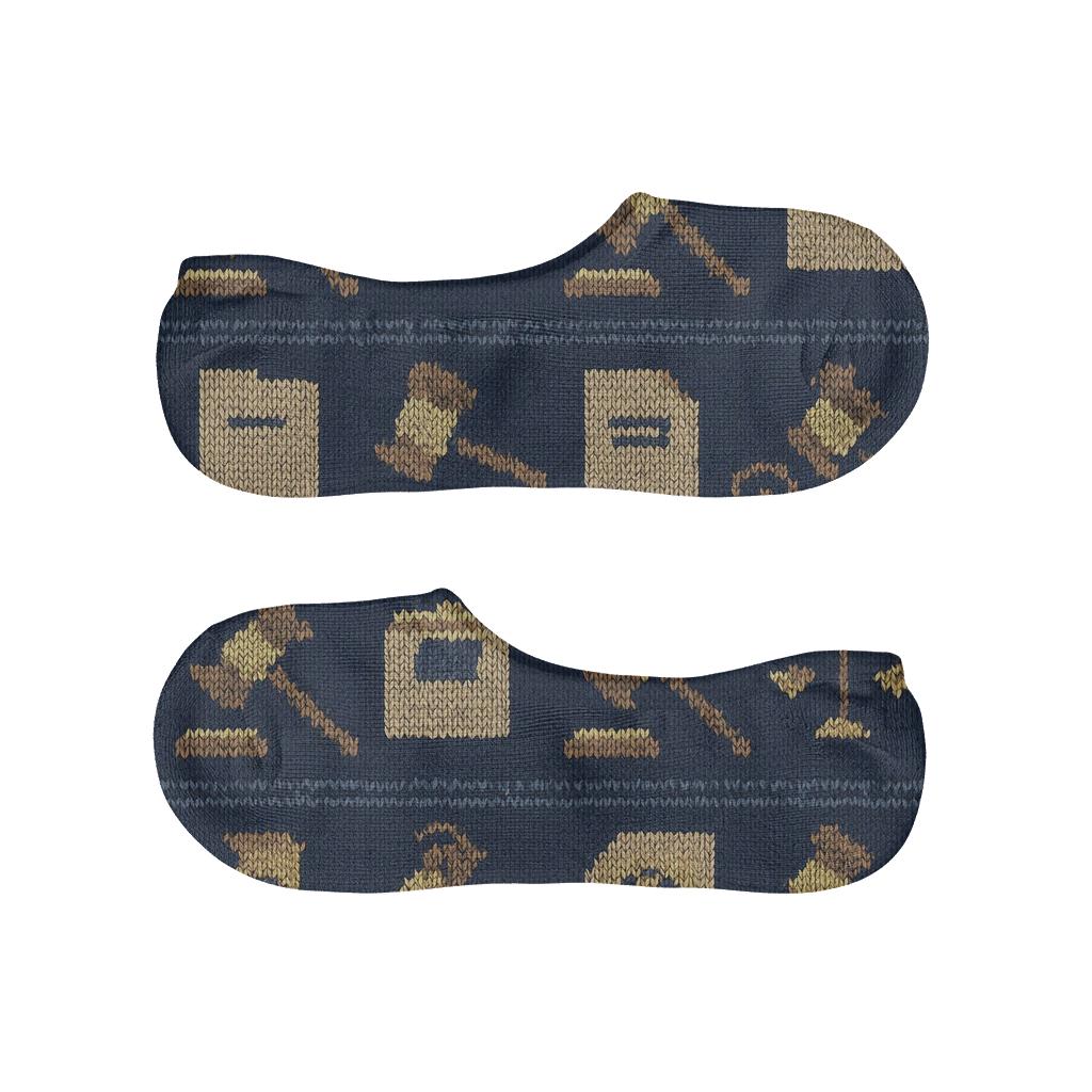 Knitted Court Clerk Docket Stripe Harmony custom no-show socks